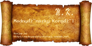 Mednyánszky Kornél névjegykártya