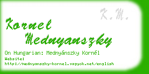 kornel mednyanszky business card