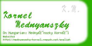 kornel mednyanszky business card